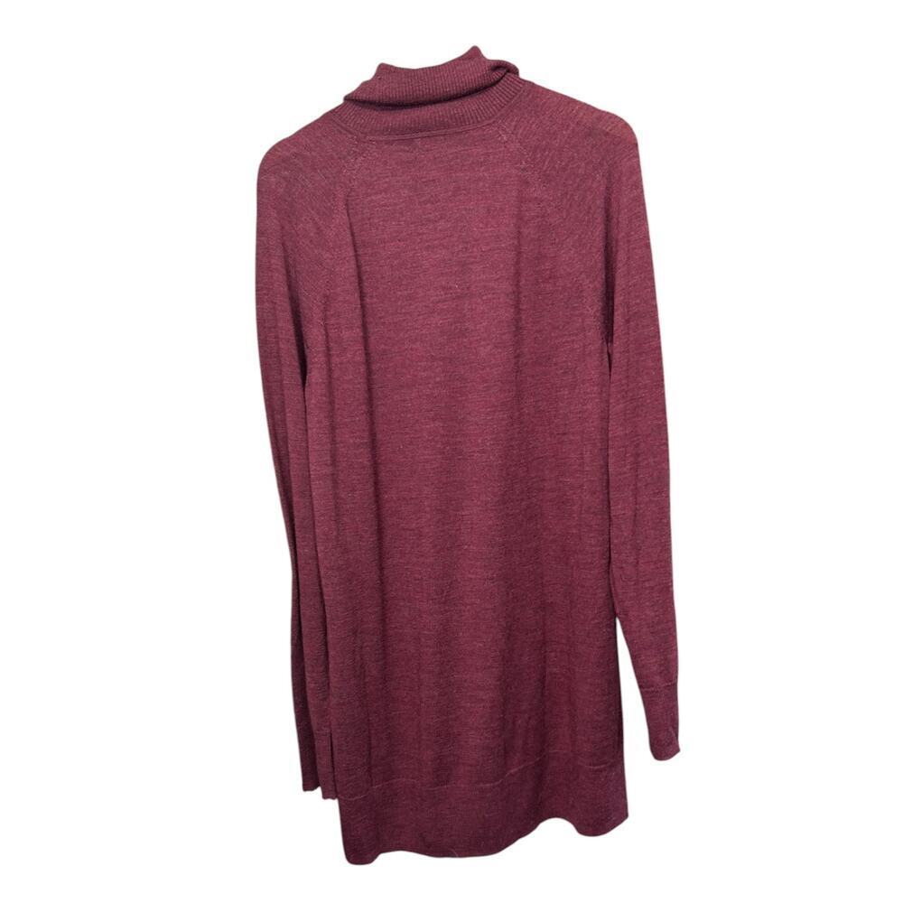 Gap 100% Merino Wool Sweater Dress Maroon Burgundy Knit Turtleneck sz Large Tall - Picture 4 of 4